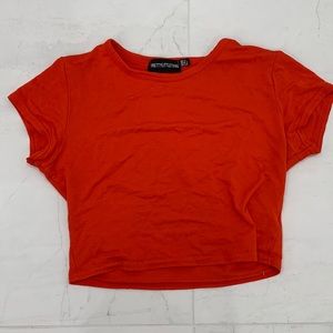 A cropped red t-shirt